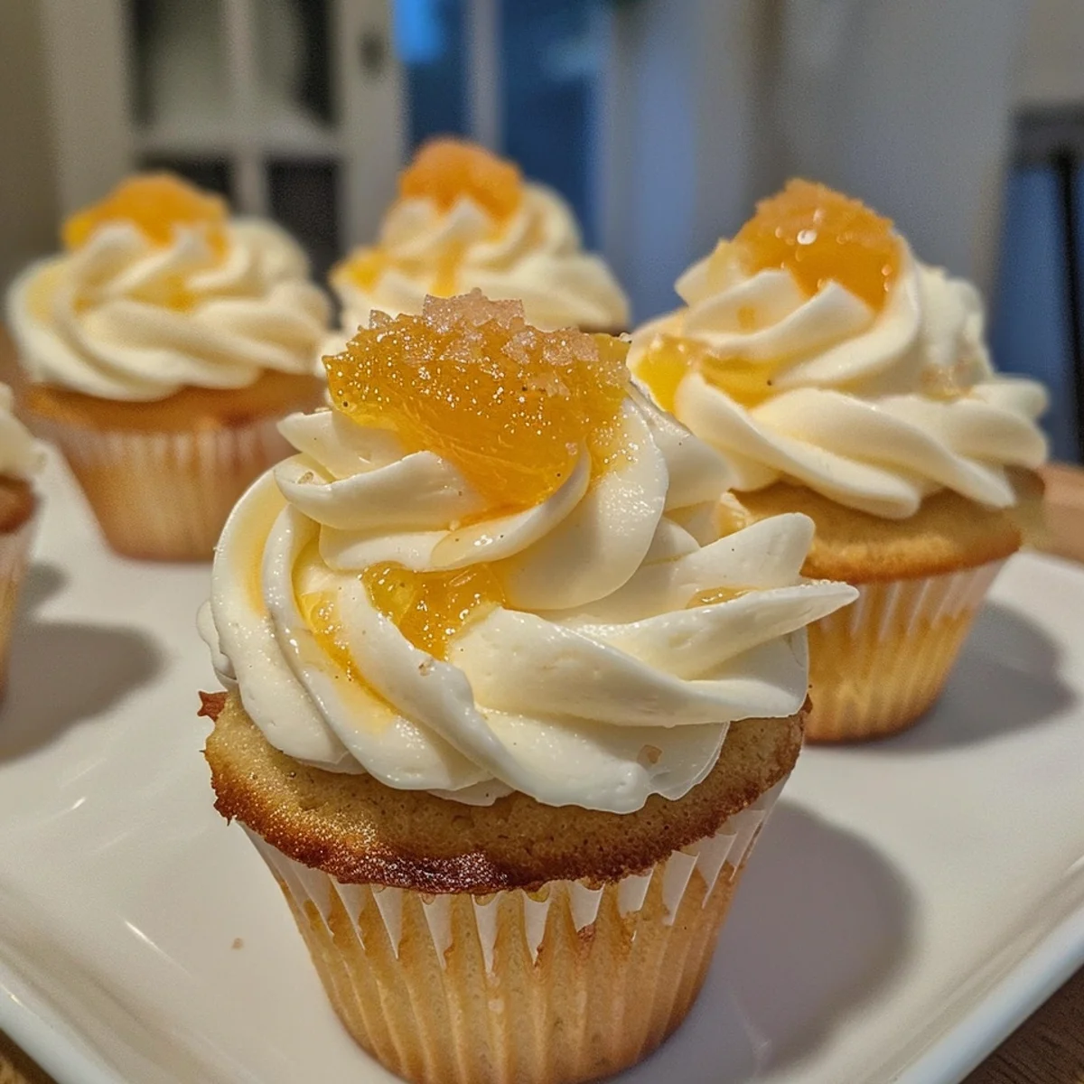 Honey Peach Cream Cheese Cupcakes
