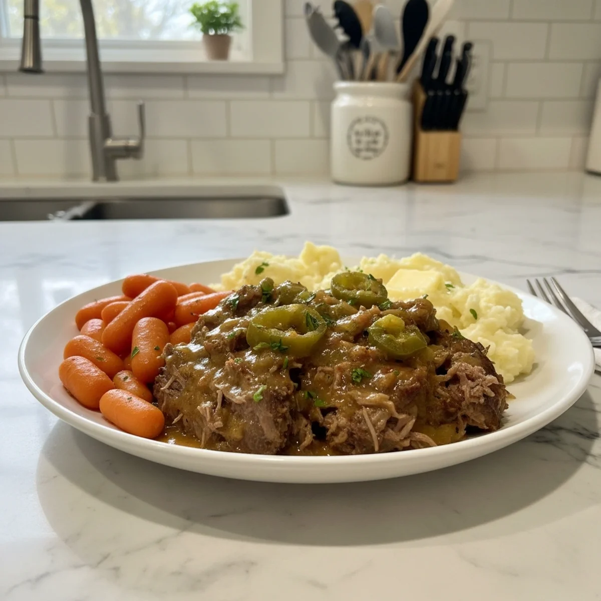 Simple Crockpot Mississippi Pot Roast: Tender & Tangy