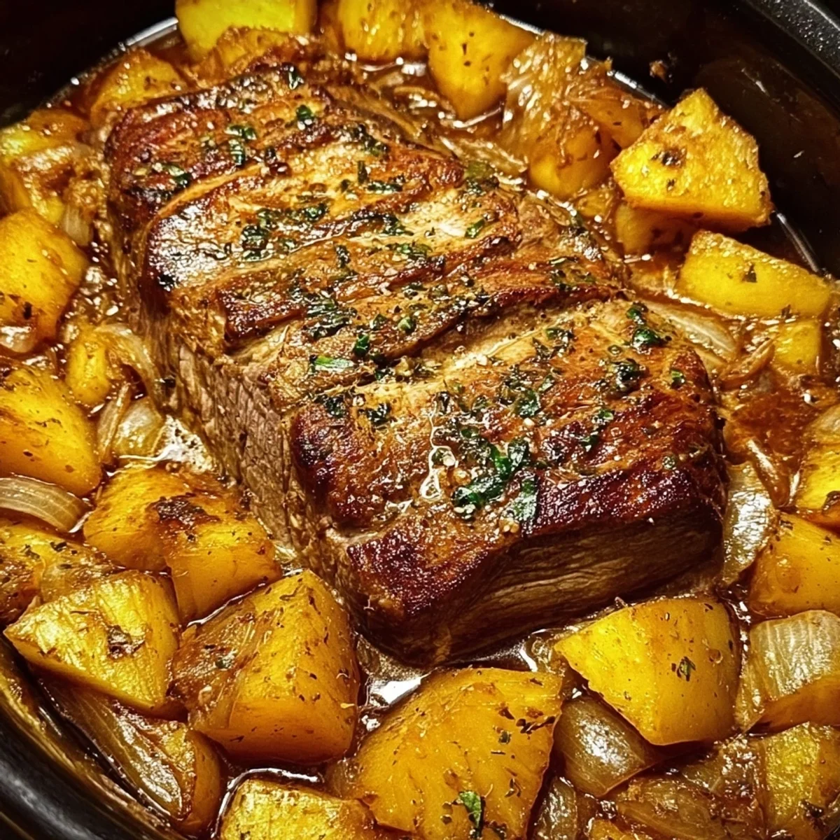 Slow Cooker Pineapple Lamb Loin: Sweet & Savory Dinner